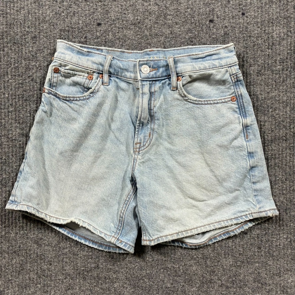 American Eagle Strigid Womens Jean Shorts Size 0 Light Wash Denim Low Rise